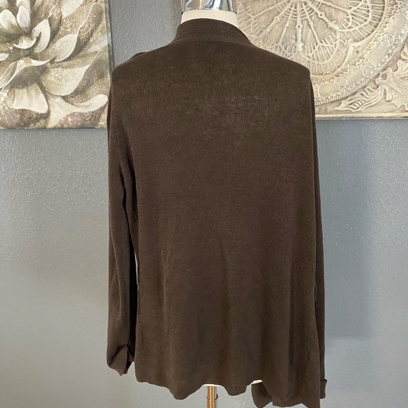 Lafayette 148 Linen knit open front waterfall - Picture 6 of 8